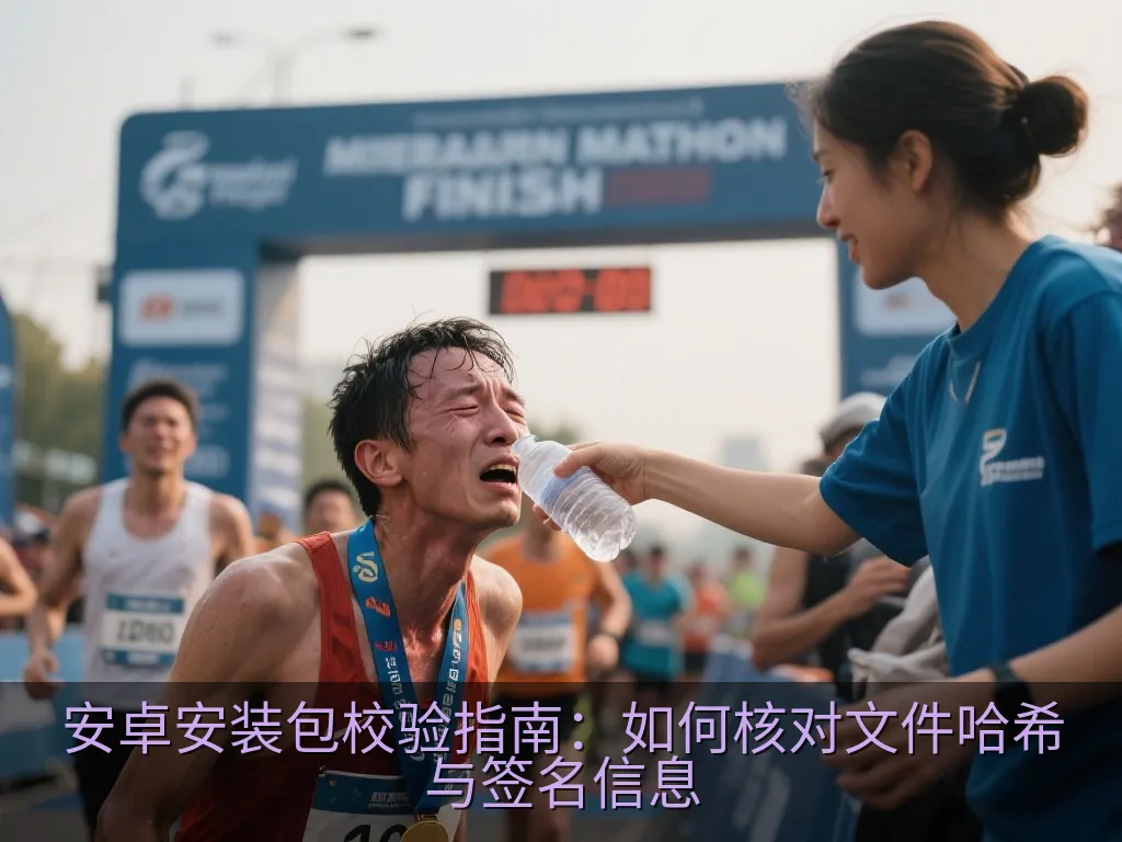 桌面电脑旁的移动设备显示文件哈希比对结果与版本信息的中性编辑场景