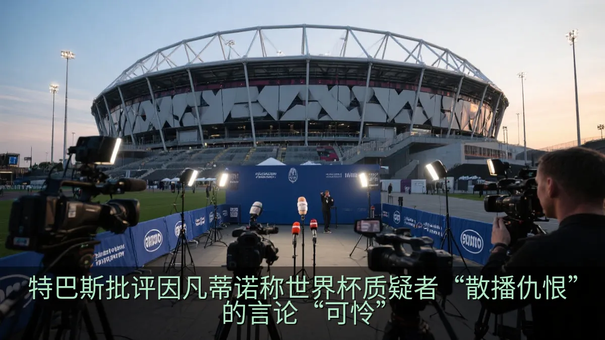 足球赛事场馆外的媒体采访区域