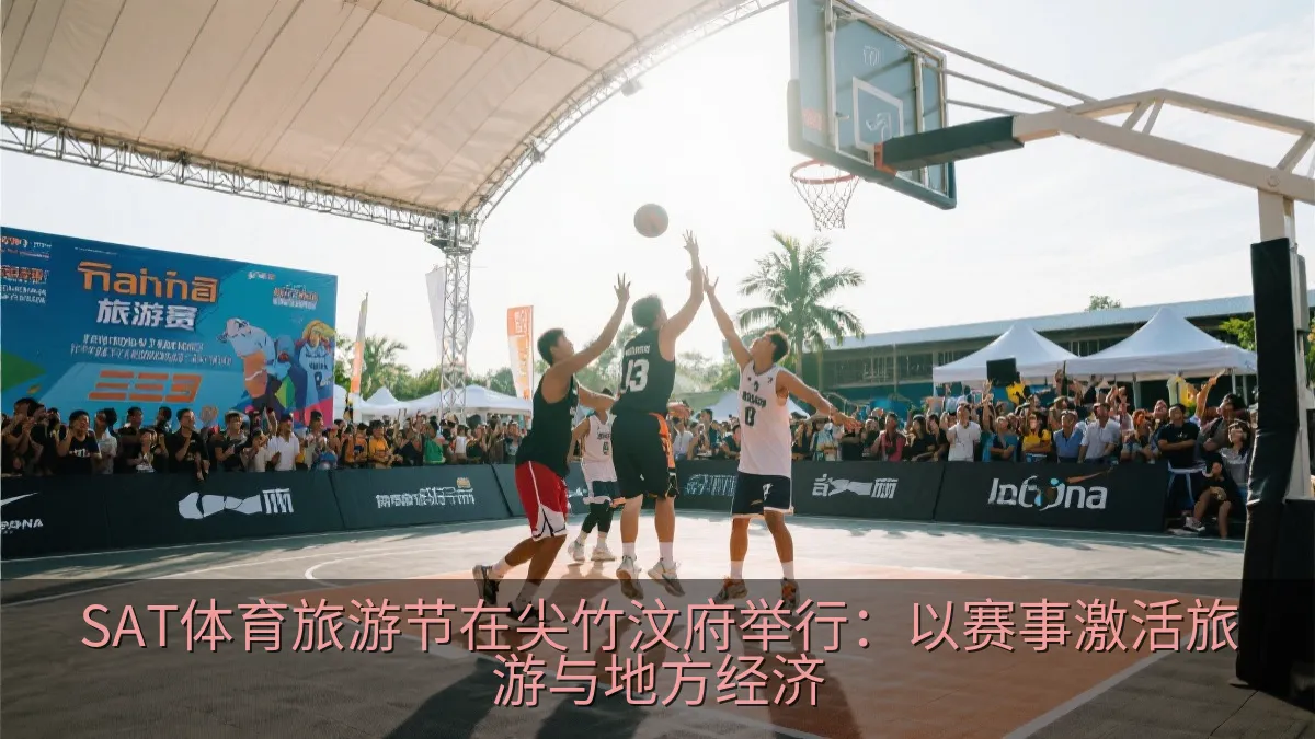 体育旅游节上的三对三篮球比赛与观众